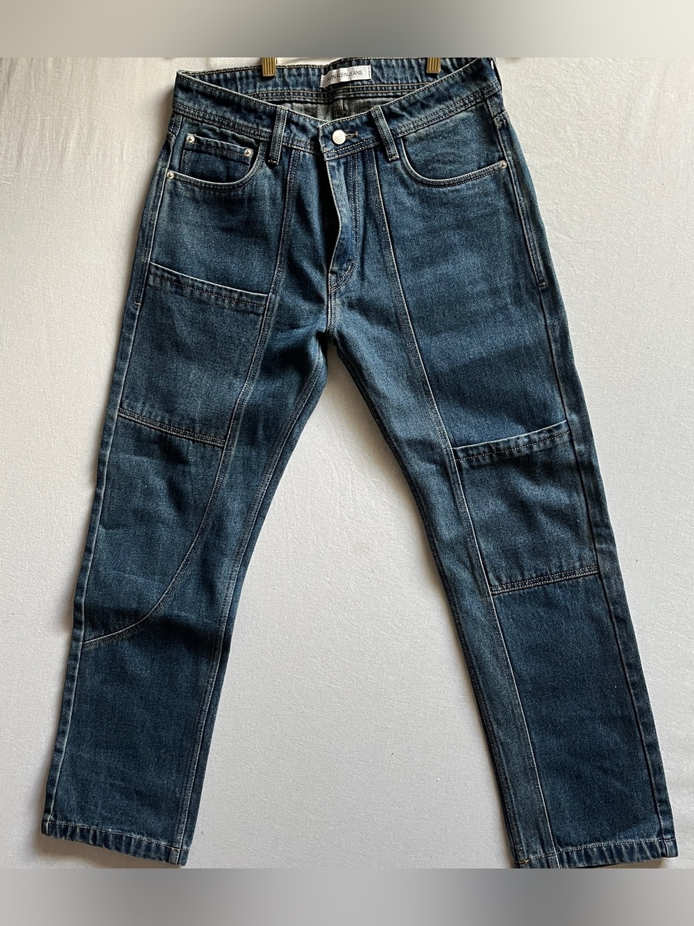 Vintage Calvin Klein Made in USA Front Seam Straight Leg Denim Jeans Size 32